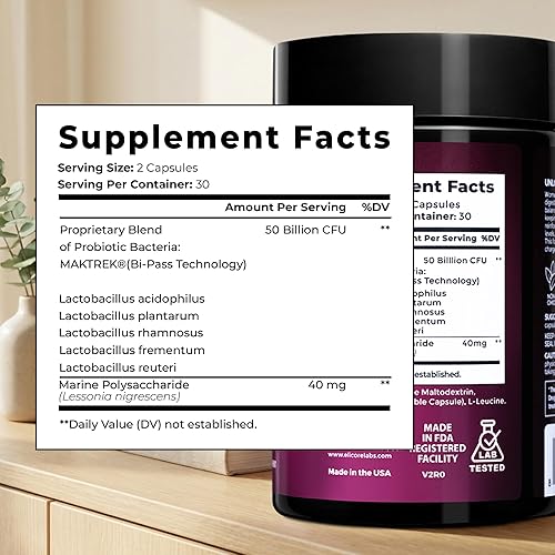 Miniatura 9 de Probióticos para mujeres 50 mil millones de UFC - Lactobacillus para la salud digestiva y vaginal - Sin OMG, mezcla sin gluten con tecnología