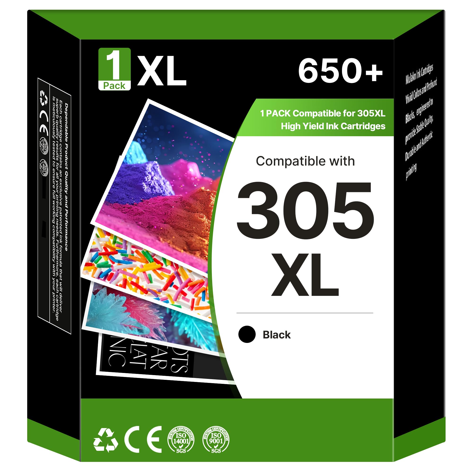 305 305XL Ink Compatible with HP 305 305XL Ink Cartridges, Black 1-Pack