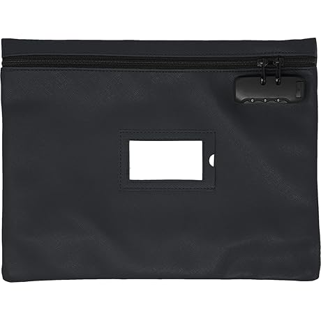 Notary Bag with Lock, Black 14x11 inch