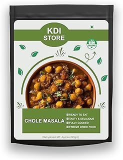 KDI Store Chole Masala, Ready to Eat Punjabi Style Chickpea Curry, Freeze Dried, USDA Organic, 65g
