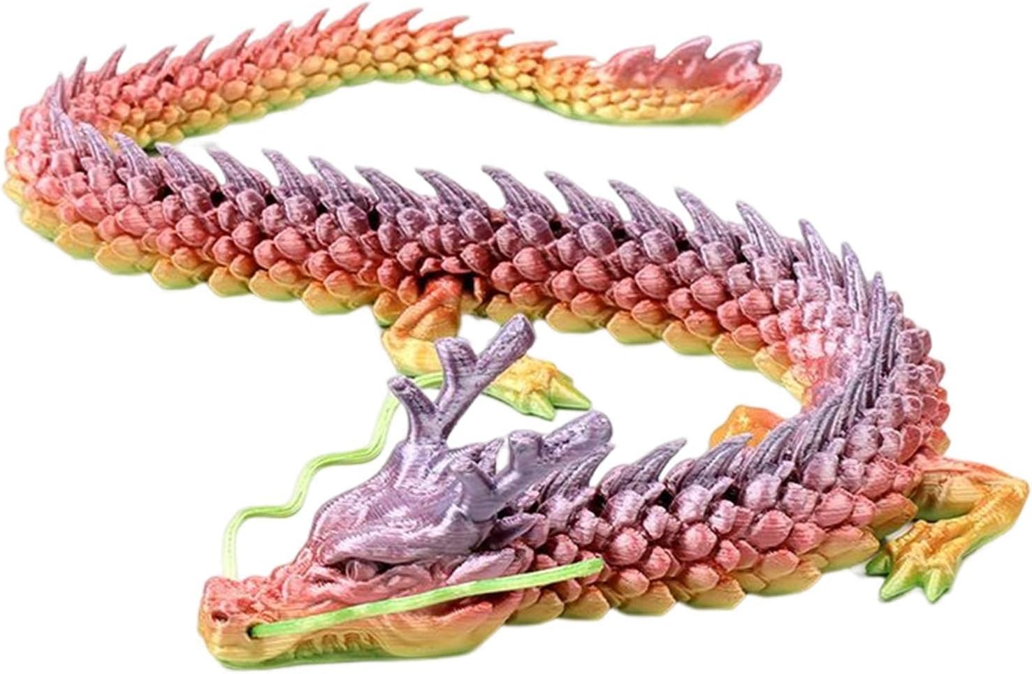 3D Printed Articulated Dragon, Realistic 3D Printed Dragon with Poseable Joints, Vivid Dragon