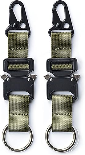 Llavero táctico militar para hombres, mosquetón de liberación rápida, llaveros EDC Gear con anillo de acero inoxidable