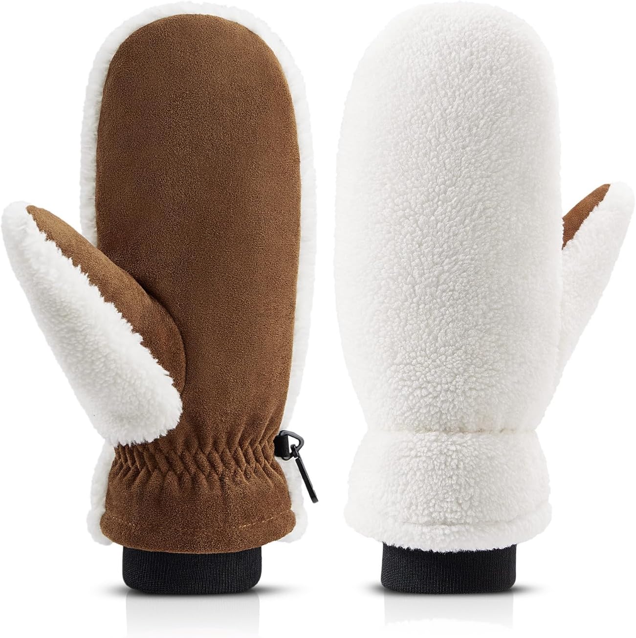 OZERO Winter Gloves Mittens for Women, Warm Thermal Windproof Fleece Lined Fuzzy Sherpa Gloves for Women