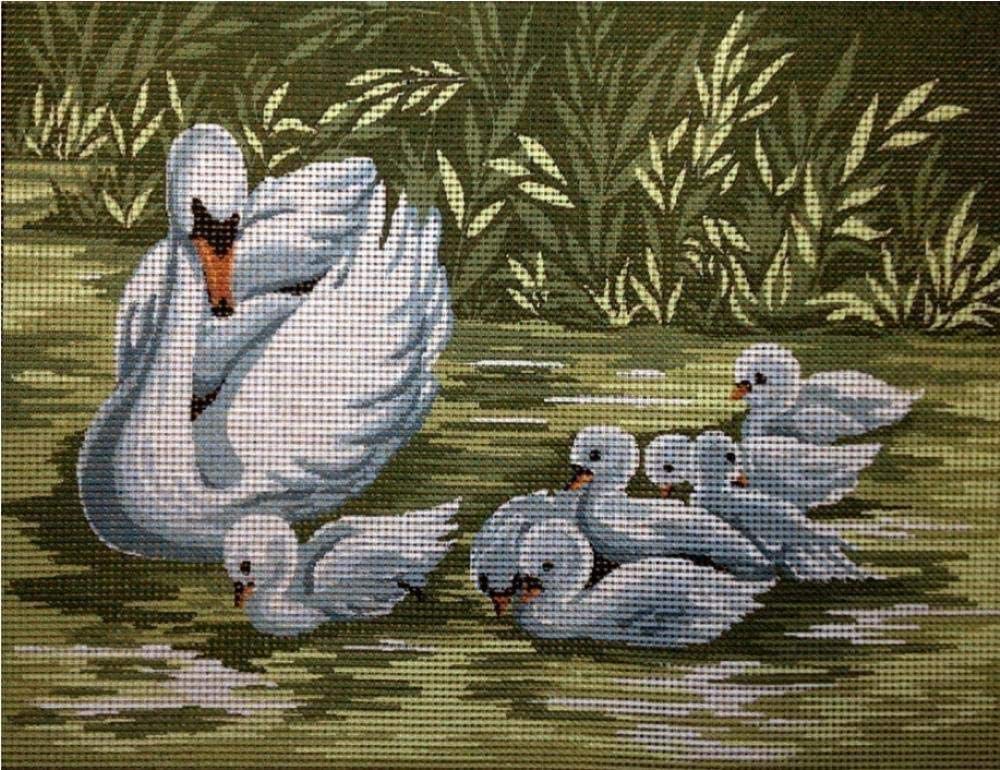 Kit de broderie tapisserie cygnes DIY idée cadeau loisirs créatifs