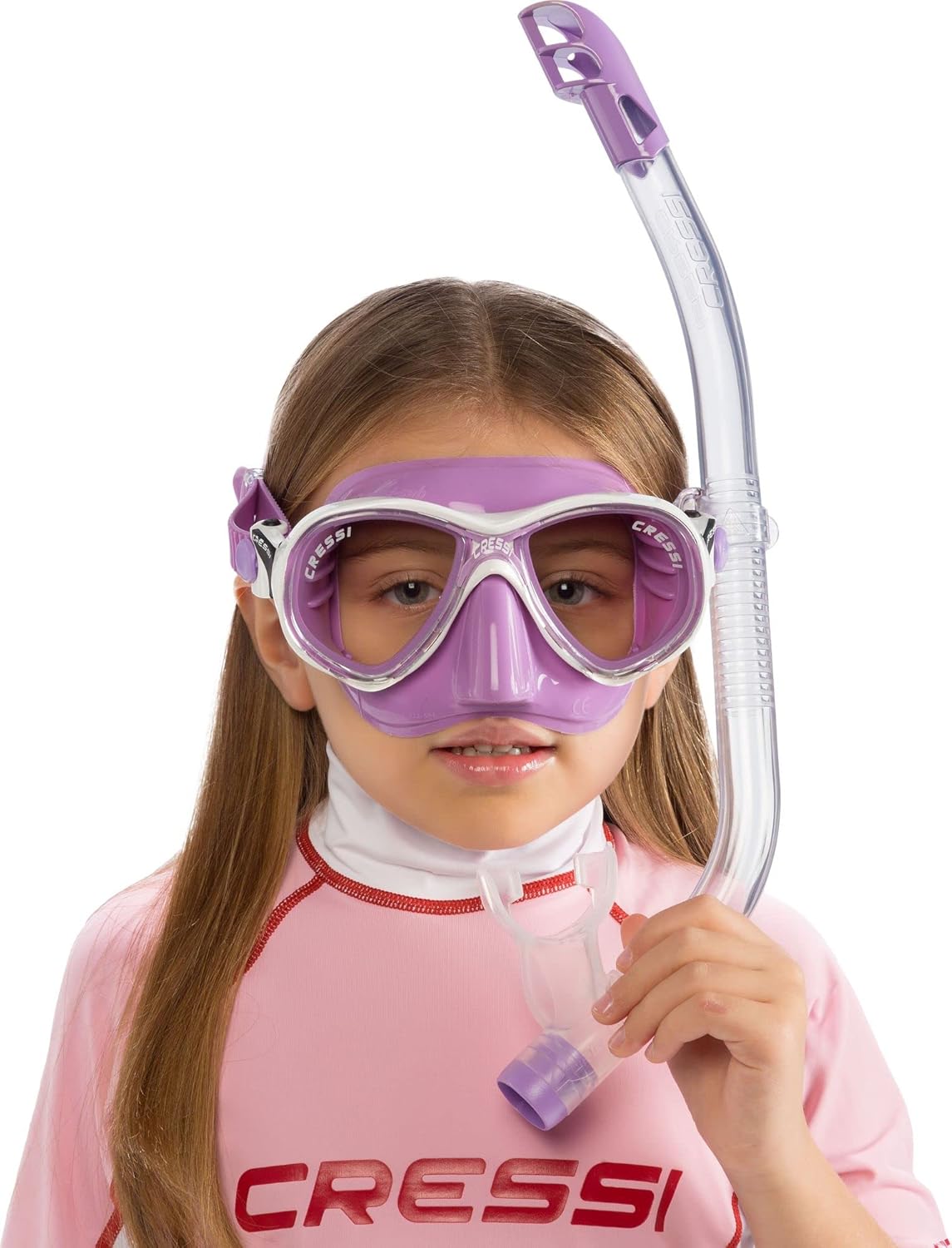 Cressi Kids' Premium Snorkeling - White/Lilac