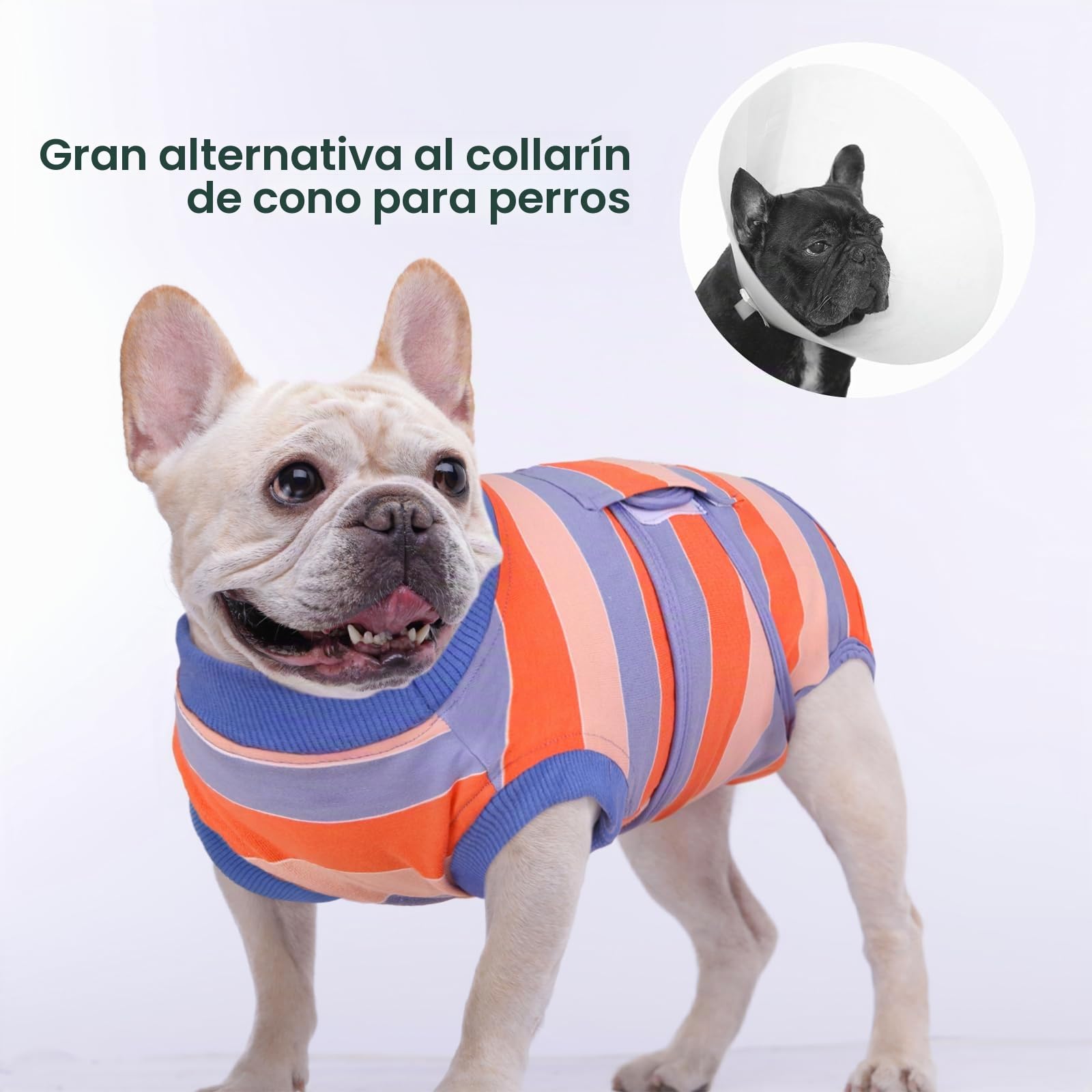 Kuoser Traje de Recuperación para Perros Después de la Cirugía, Camisa Postoperatoria para Mascotas, Protector de Heridas Abdominales para Perros, Traje Quirúrgico Médico para Cachorros, XS-XXL