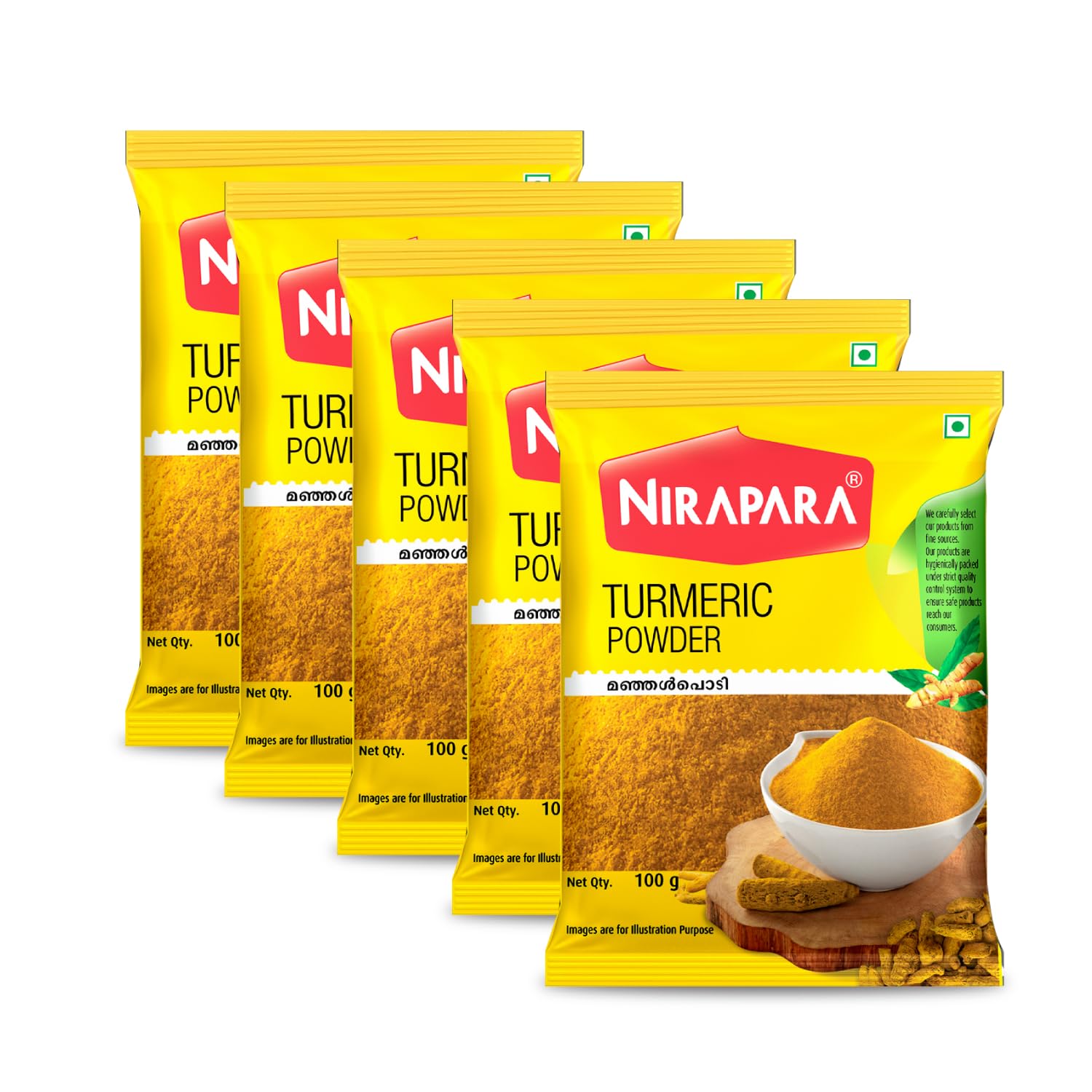 Nirapara Turmeric Powder for Incredible Taste and Flavour| Perfectly Grounded for Rich Texture & Aroma| No Added Flavours & Colours| Hygienically Packed| 100g x 5 | 500 gms (B08W4MVLRL) Amazon Price History, Amazon Price Tracker