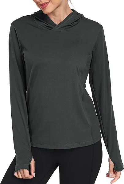 NEIOROT Women's Long Sleeve Hoodie Workout Shirts Athletic Hiking T Shirts Lightweight Quick Dry Tops
