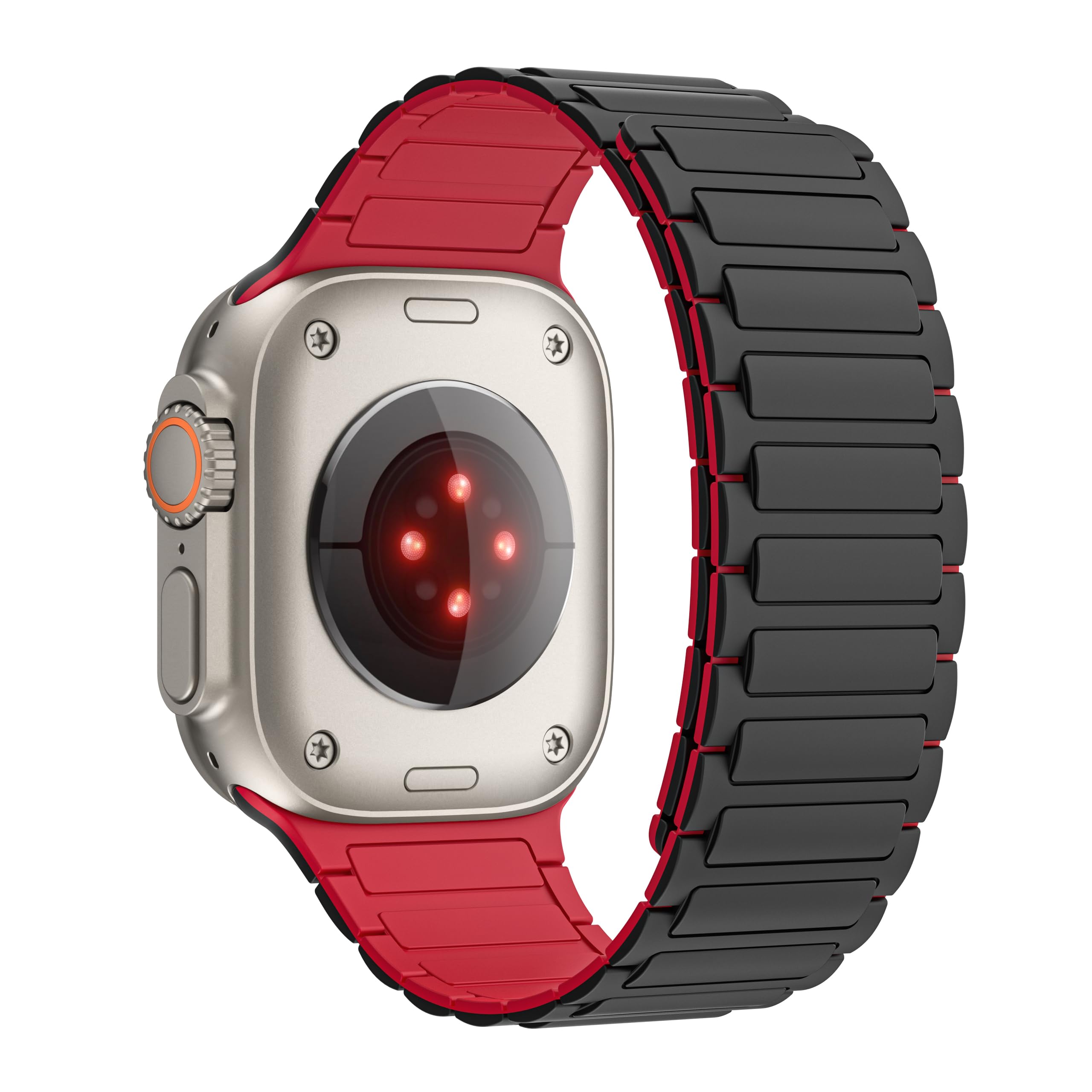 Cinturino magnetico di lusso compatibile con cinturini Apple Watch Ultra da 49 mm, 45 mm, 44 mm, 42 mm, impermeabile, morbido, sportivo, in silicone, per iWatch serie 9/8/7/6/5/4/3/2/1/SE