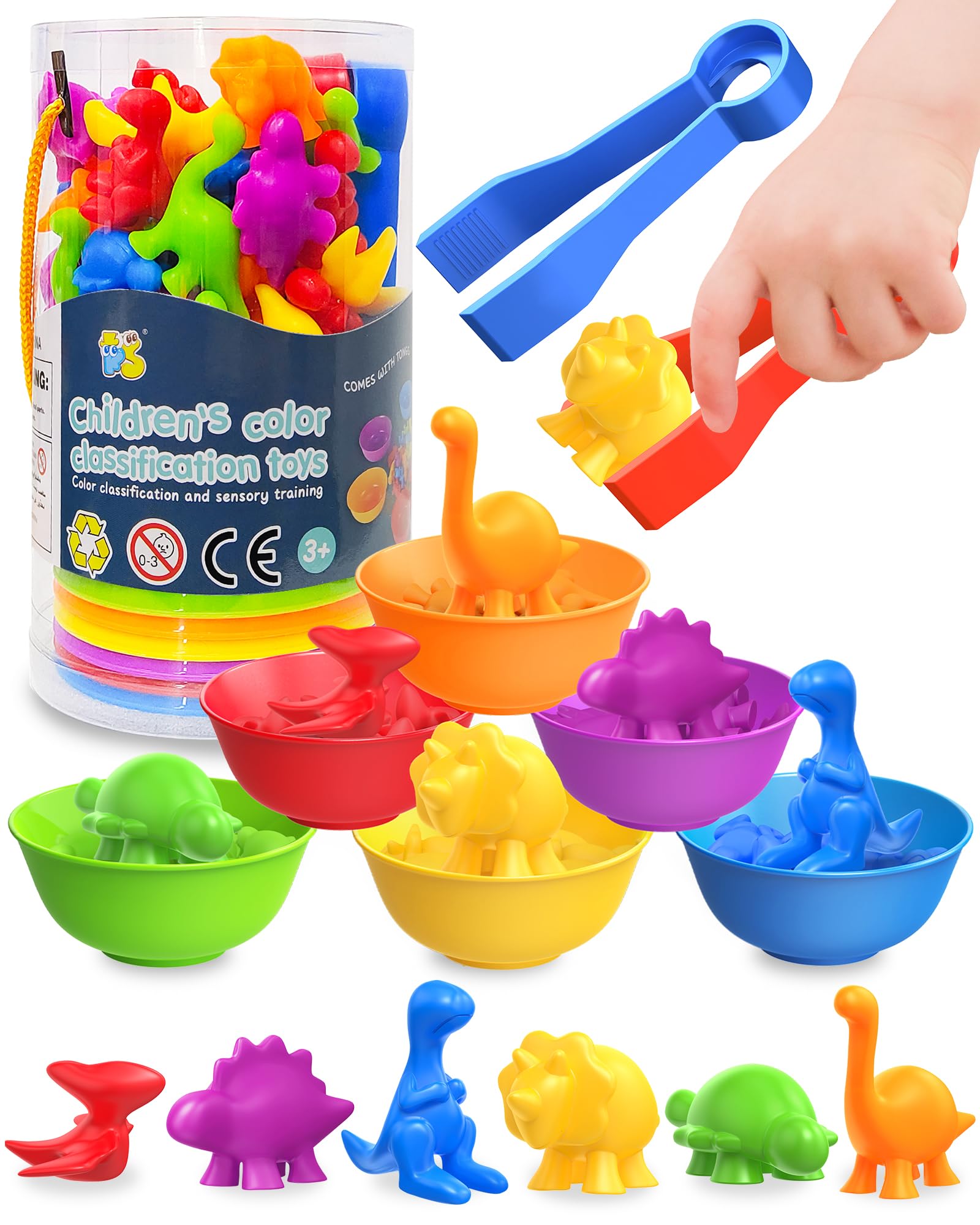 Counting Dinosaurs Montessori Toys for 3 4 5 Years Old Boys Girls, Preschool Learning Activities Sensory Toys Gifts for Kids Toddlers Ages 2-4, 3-5, 4-8