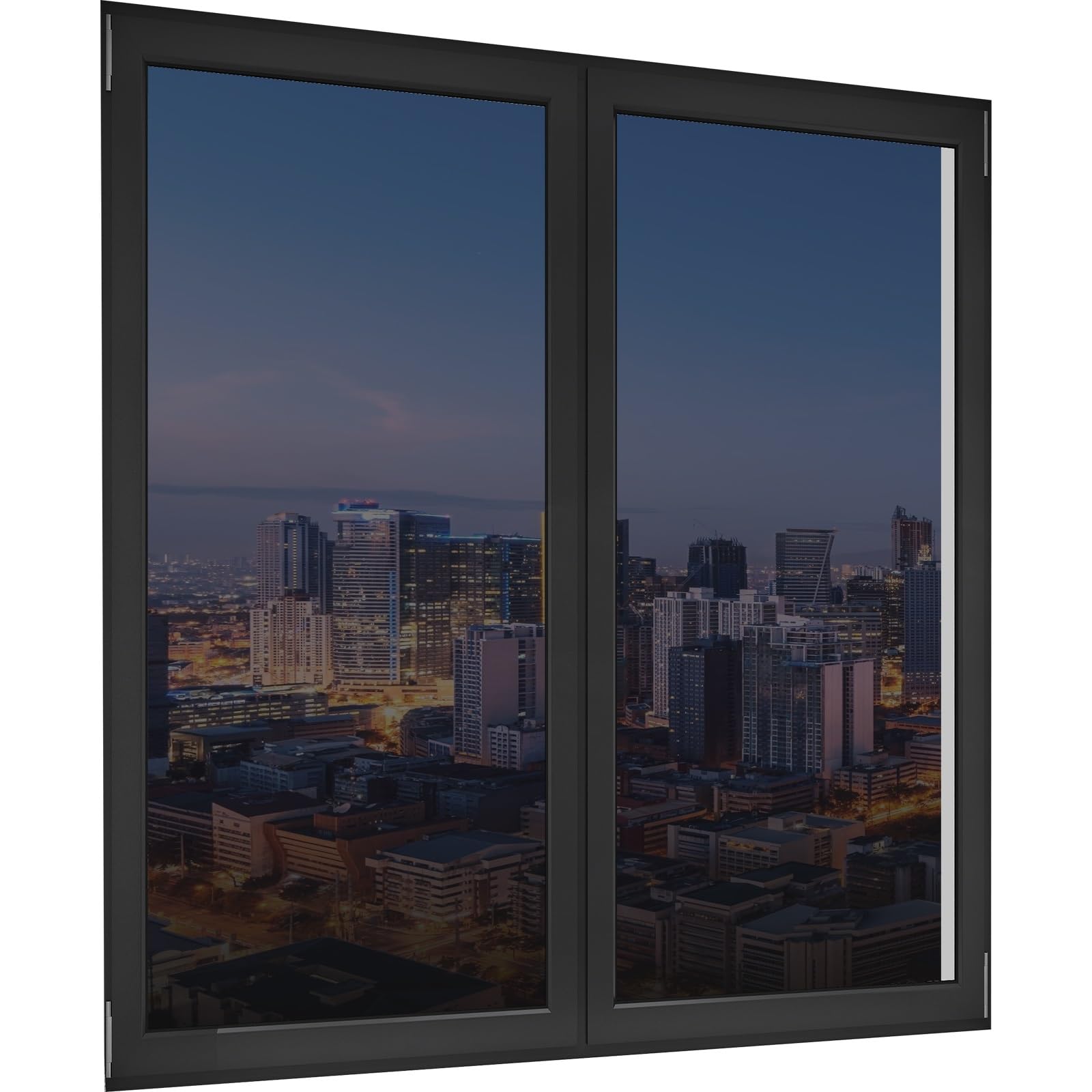 Window Tint Film 60 x 200 cm Anti Glare Sun Blocker UV Heat Reflective One Way Mirror Window Film Self Adhesive for House Office, Grey