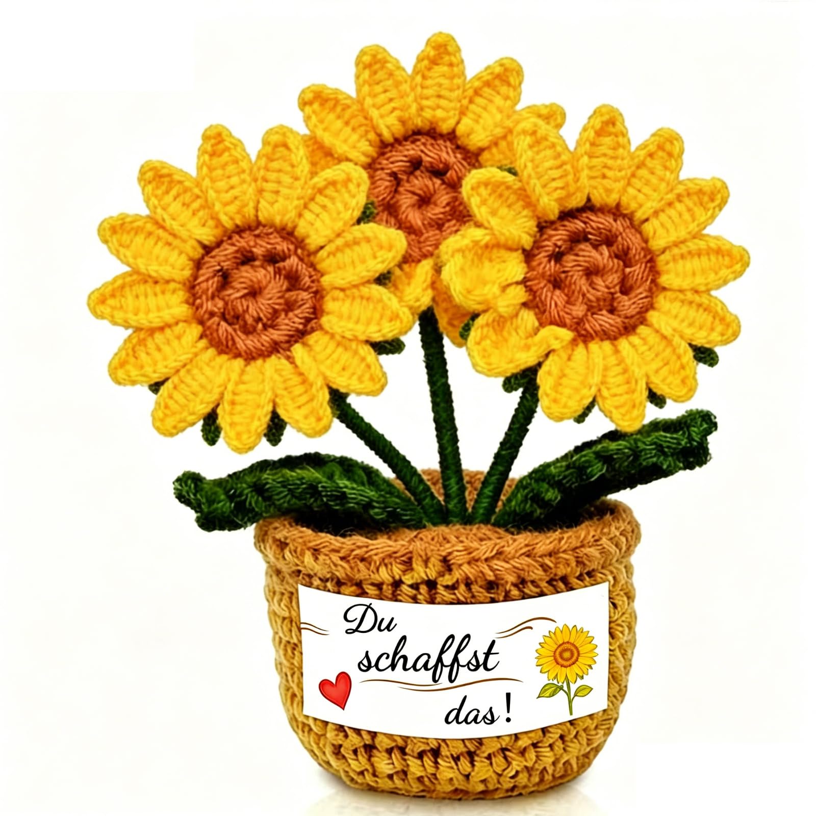 Gkmamrg Geschenke für Frauen, Geburtstagsgeschenk | Handgehäkelte Sonnenblume | Beste Freundin Geschenk