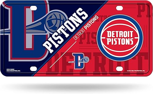 Miniatura 247 de Rico Industries Etiqueta de metal de baloncesto de la NBA de 6 x 12 pulgadas, ideal para camiones/coches/SUV