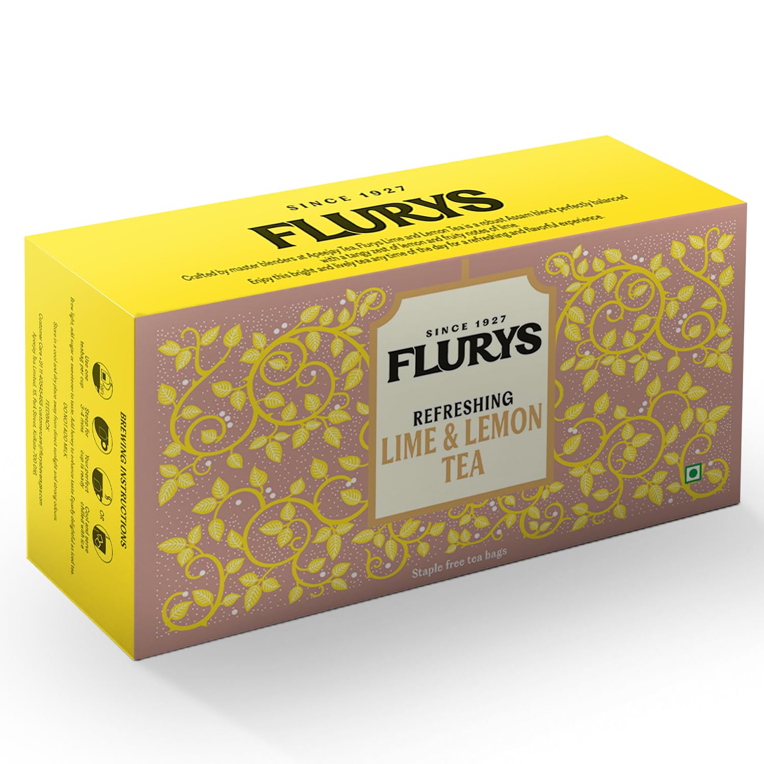 Flurys Lime & Lemon Black Tea I 100 Envelope Teabags| Refreshing Citrus-Infused Black Tea | Zesty & Aromatic Brew-image-10