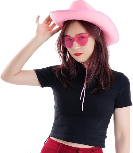 Miniatura 6 de Sombrero de vaquero y lentes para cosplay, disfraz de Halloween, suministros de fiesta, sombreros para niñas y mujeres