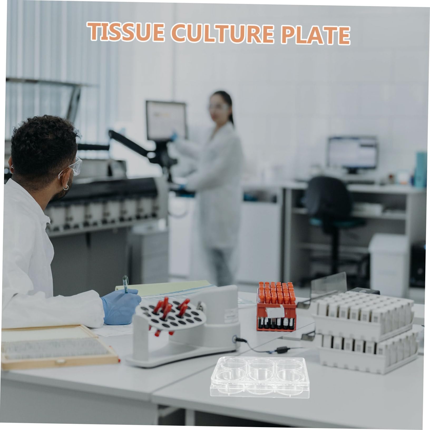 Ipetboom Laboratory Cell Culture Plate mit Deckel Einweg Gewebekulturplatte aus Robustem Material Anzuchtplatte für Präzise Zellkulturen im Laborgebrauch