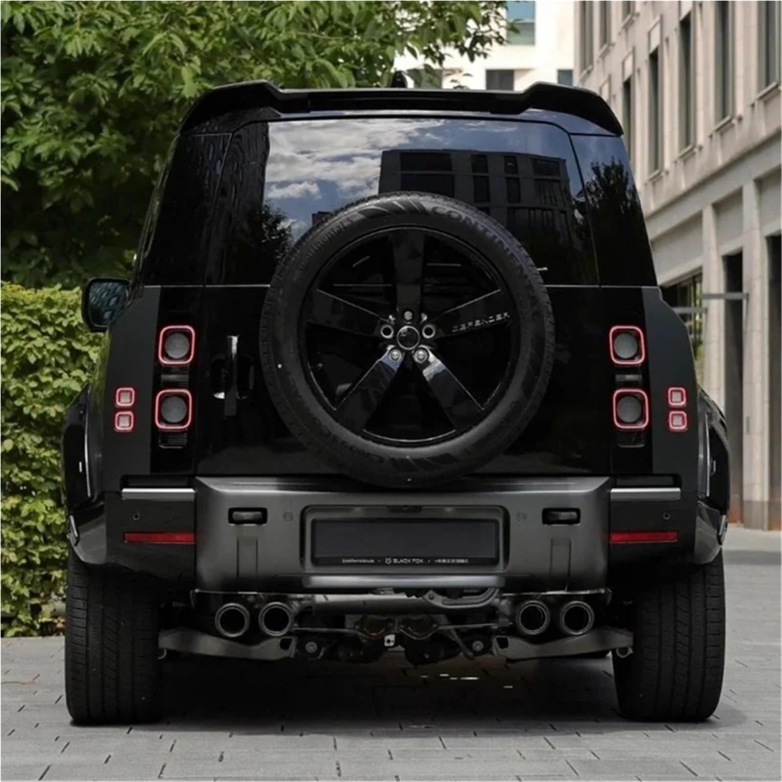 Kompatybilny z Land Rover 2020 2021 2022 2023 Defender 90 110 tylny spojler dachowy bagażnika skrzydło Boot dach warga tylna nakładka Splitter Tuning(Glossy Black)