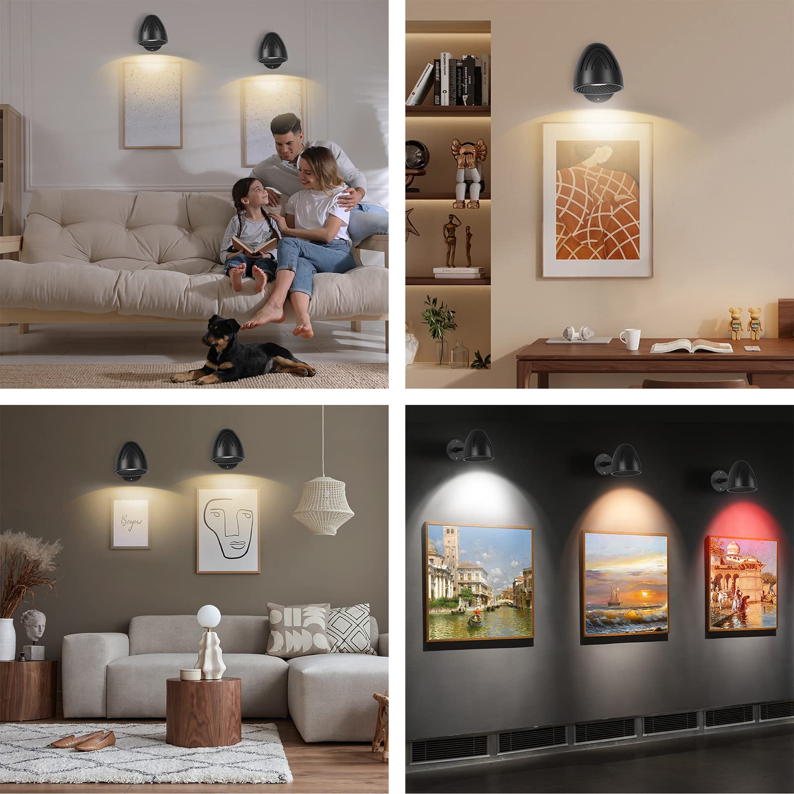 Lampada Da Parete LED Dimmerabile A Tocco - Cuore Rotante 360&deg; Per Interni