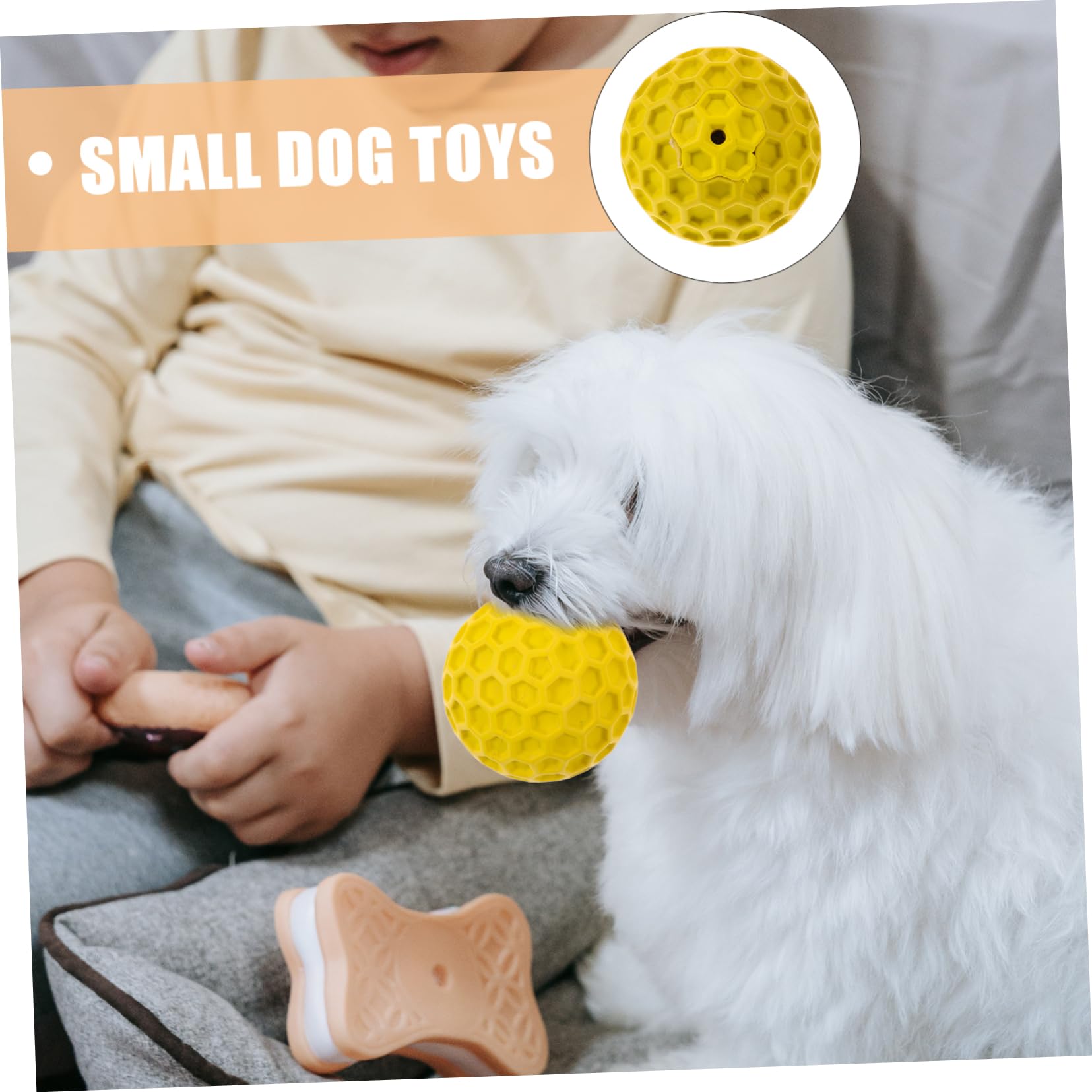 Angoily 5pezzi Palla Interattiva Squeaky Per Cani Piccoli Giocattolo Gomma Per Addestramento e Pulizia Denti Resistente e Sicuro Colore Random
