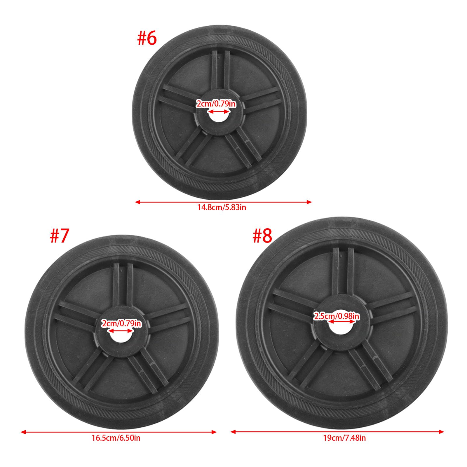 Lot De 2 Roulettes De Rechange 12 Cm Pour Compresseur - Lastdaytime - Avec Vis, Diamètre D’axe 12 Mm, Noires, Antidérapantes