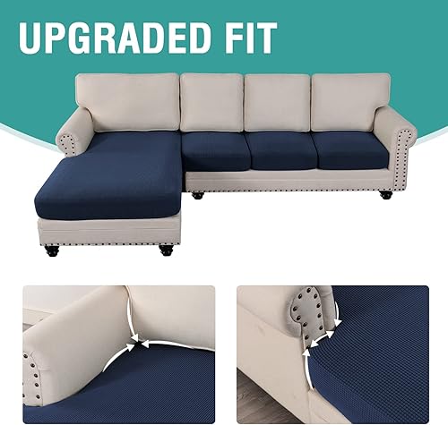 Miniatura 3 de cjc Funda de sofá para sofá modular en forma de L, 3 piezas, fundas de jacquard elásticas para sofá de sala de estar, fundas de muebles en forma de