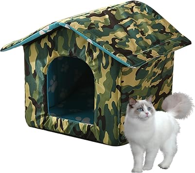 Winter Warm Cat House, Outdoor Cold Protection, Waterproof Outdoor Cat House Dog House Pet Cage Pet House Outdoor Thickening Folding Cat Tent