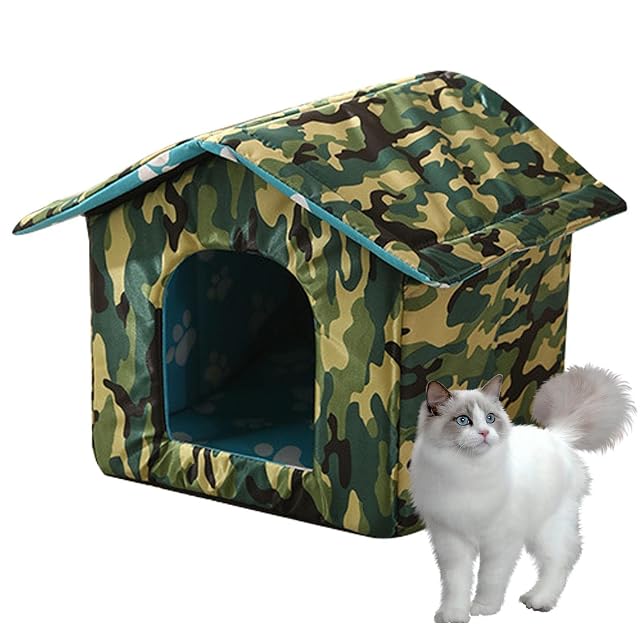 Foto 7 de 8 de Pomurom Cama para Gatos Invierno, Gatos para Exterior, Cama para Perros Lavable Impermeable