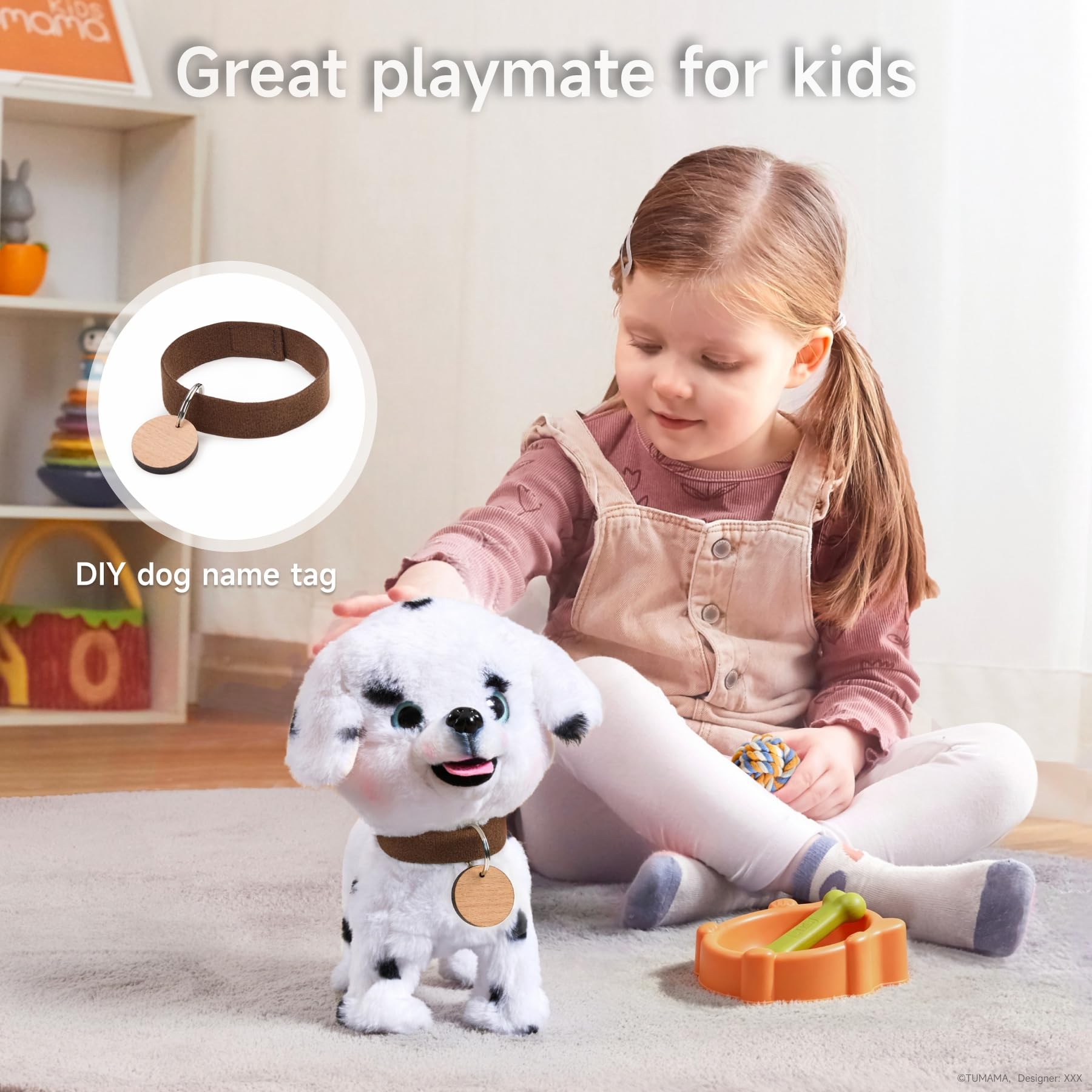 OR OR TU Chien Jouet Enfant Peluche Chien Interactifs, Jouet Chien Qui Marche et aboie en Laisse, Chien Robot Animaux Interactifs Jouet pour Enfants 3 4 5 6+ Ans Filles Garçons Cadeau