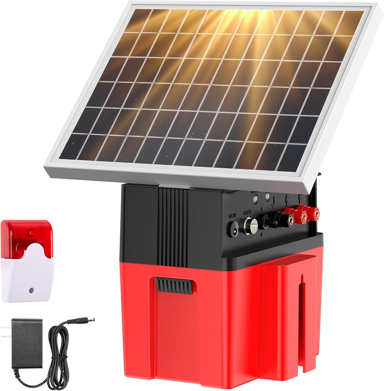 Solar Electric Fence Charger with Built-in Siren Alarm