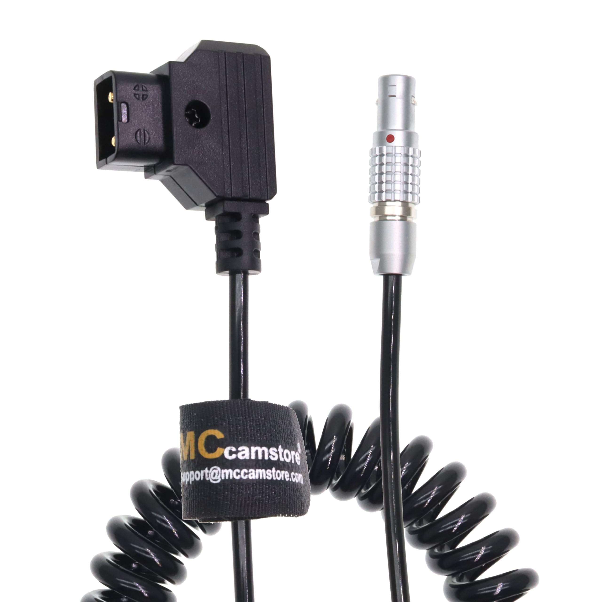 2 Pin Male to D-tap Coiled Power Cable Compatible with Anton Bauer Teradek Bond Pyxis Z Cam ARRI RED Komodo DJI-Ronin TILTA Paralinx Preston