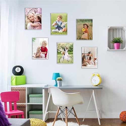 Miniatura 5 de Soporte acrílico para letreros de 8.5 x 11 pulgadas, soporte de pared transparente de 8 12 x 11 pulgadas con cinta, soporte de marco acrílico de