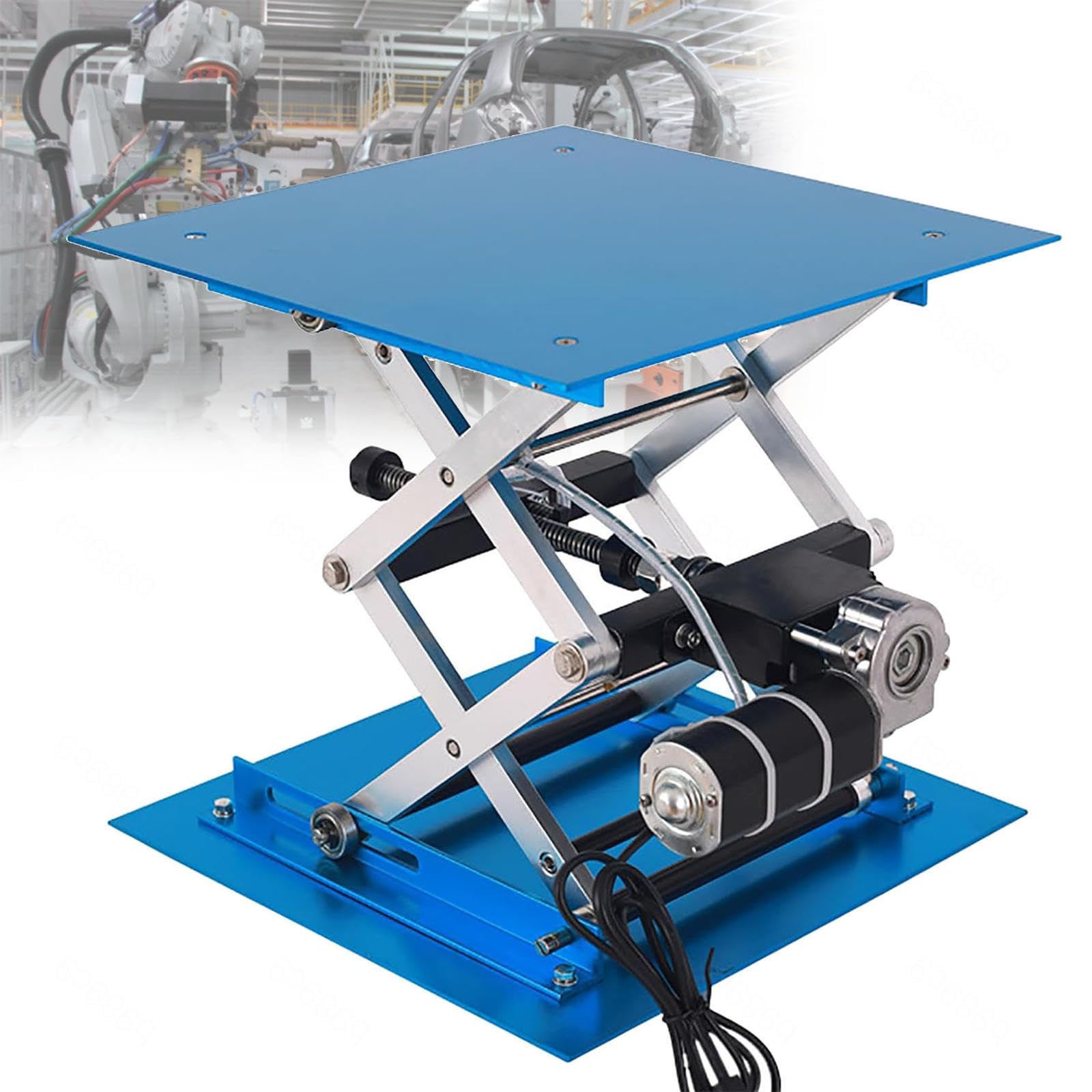 Plataforma de elevación eléctrica, elevación de laboratorio de óxido de aluminio de 250 x 250 mm, capacidad de carga de 30 kg, altura ajustable de 90 a 365 mm, para laboratorios escolares y uso