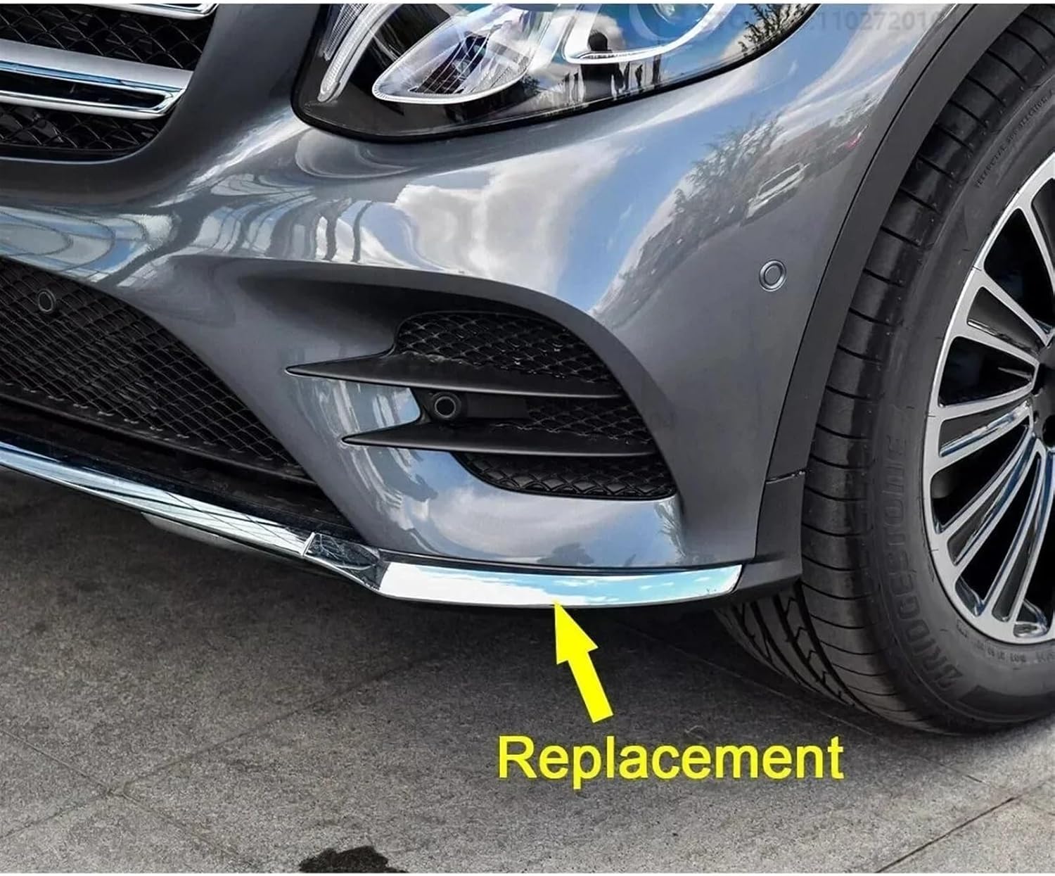 Compatible For Mercedes Benz GLC 250/300/350/43 AMG/63 AMG (W253 X253 C253) 2017-2019 Front Bumper Molding Chrome Trim 2538852600 2538854300(Right 2538855600)