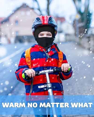 Miniatura 6 de Pasamontañas con forro para casco para niños, máscara de esquí para niños y niñas, forro polar para invierno, sombrero de nieve para clima frío
