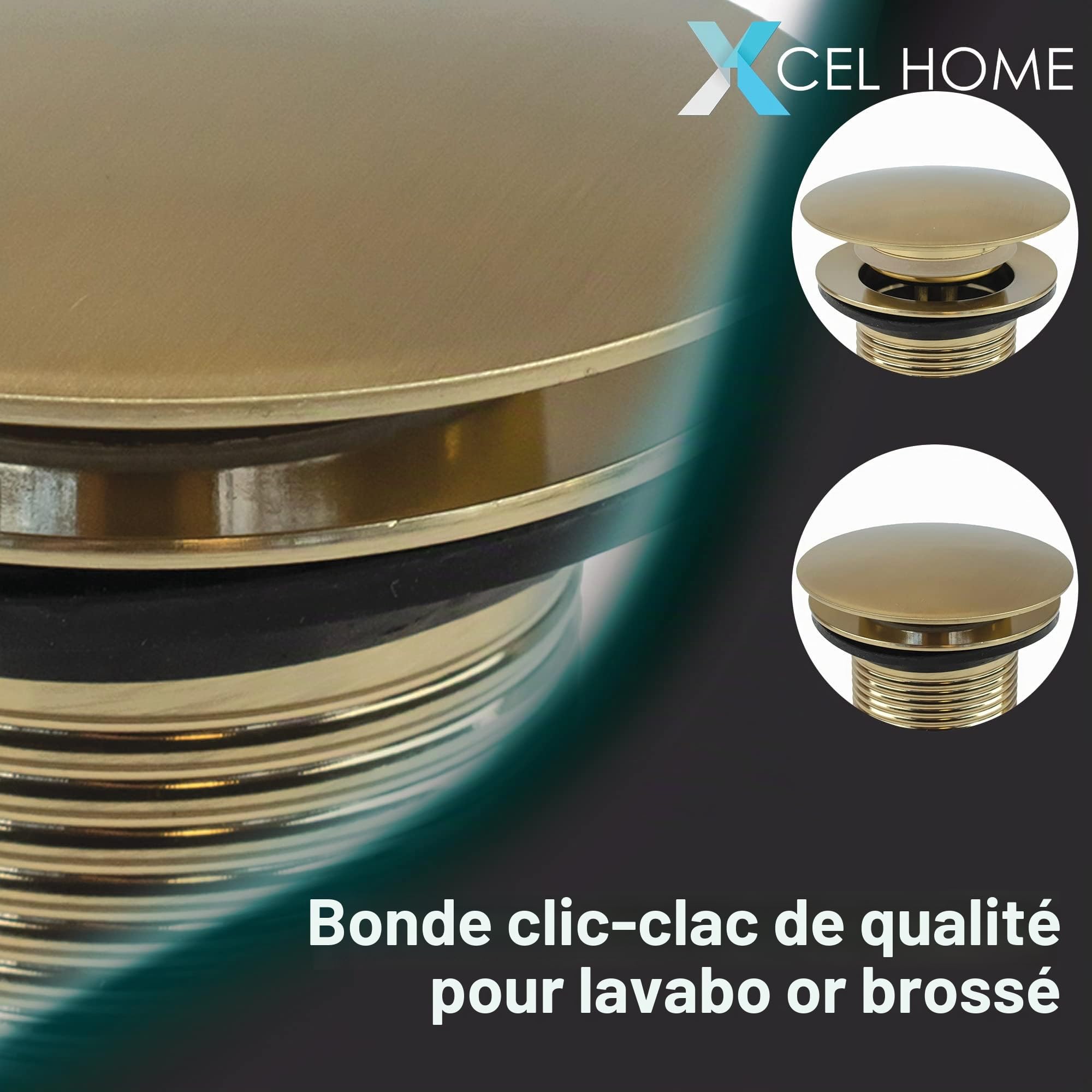 Bonde Clic-Clac Dorée Brossée Bouchon Laiton | G 3,2 cm | 1 Pièce