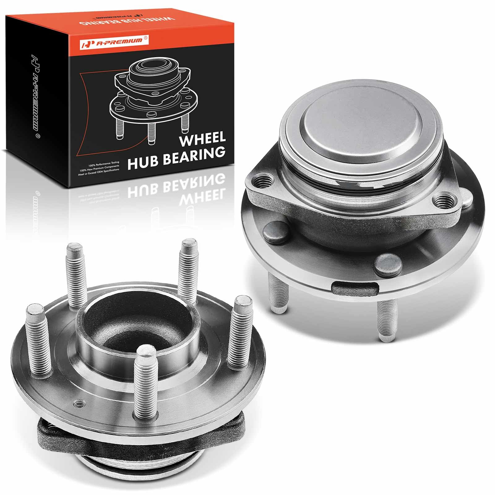 A-Premium 2 x Front Wheel Bearing and Hub Assembly with 5-Lug Compatible with Cadillac ATS 2013 2014 2015 2016 2017 2018 2019, RWD Only