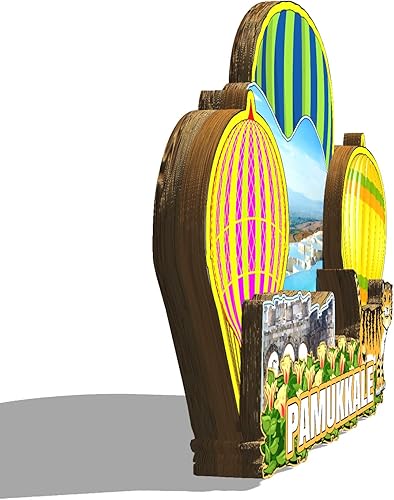 Miniatura 2 de Imán de Pamukkale de pavo para nevera de madera 3D, monumentos de viaje, coleccionables, recuerdos, decoración hecha a mano