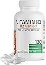 Bronson Vitamin K2 as MK-7 Menaquinone 100 mcg Non-GMO, 120 Capsules