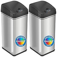 Vista 8 de iTouchless Bote de basura automático con sensor sin contacto de 13 galones, acero inoxidable, con sensor redondo para cocina y oficina