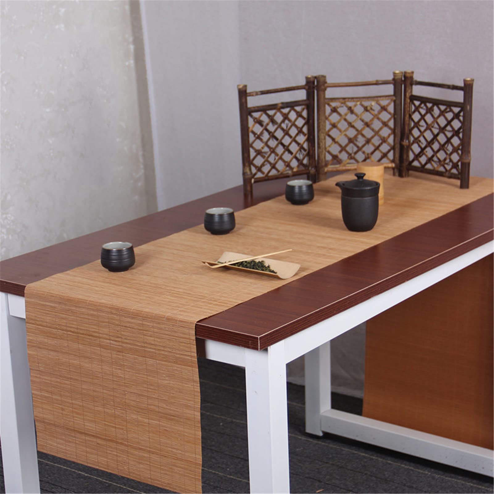 ArinkO Chemin de Table en Bambou Durable résistant à la Chaleur, Facile à Nettoyer et Parfait pour la Cuisine, Les cafés, Les Mariages – Taille : 40 x 270 cm/15,7" x 106,2"