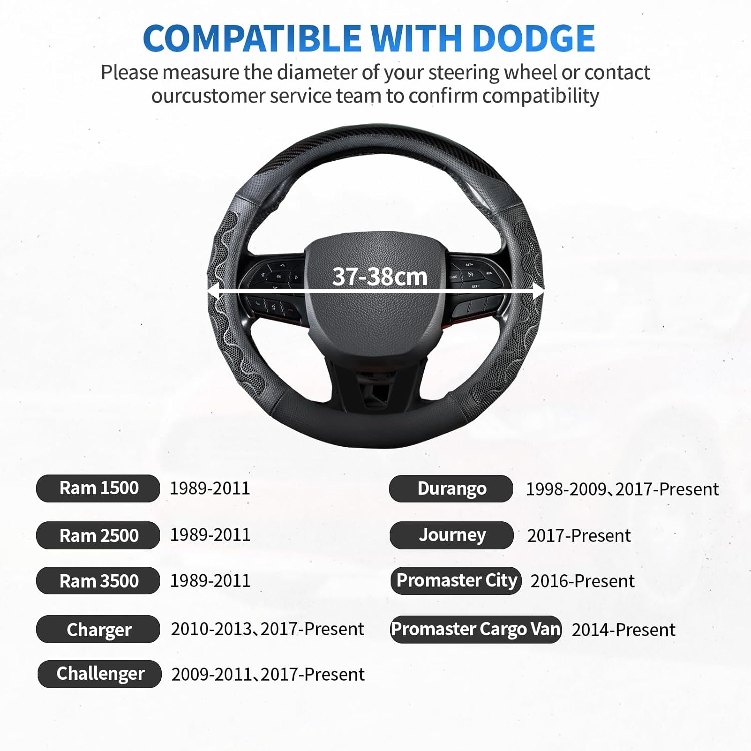 Black Leather Steering Wheel Cover with Studded Design, 14.5-15 Inch Universal Fit, Anti-Slip Breathable Durable Car Wheel Protector for SUV Truck