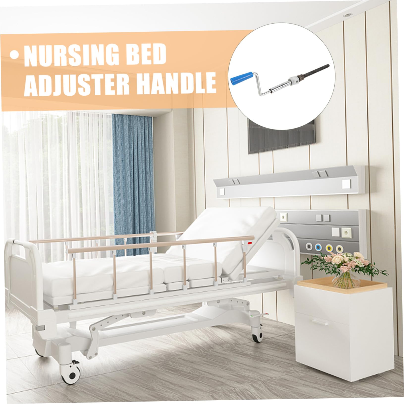 Höhenverstellbarer Kurbelgriff für Pflegebett Langlebige Kurbelmontage Ergonomischer Handgriff für Krankenhausbedarf Einfache Bedienung und Komfortable Patientenversorgung