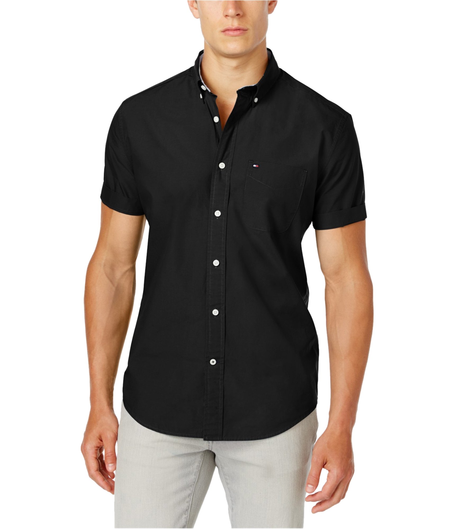 Tommy Hilfiger Short Sleeve Button Down Shirt In Custom Fit Camisa Abotonada Hombre