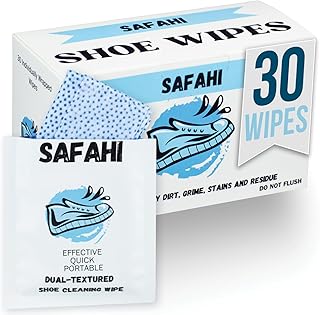 Disposable Dual-Textured Shoe Wipes, 30 Count, Individually Packaged, Portable, Tennis Shoe Cleaner, Shoe Shine Wipes, Sho...