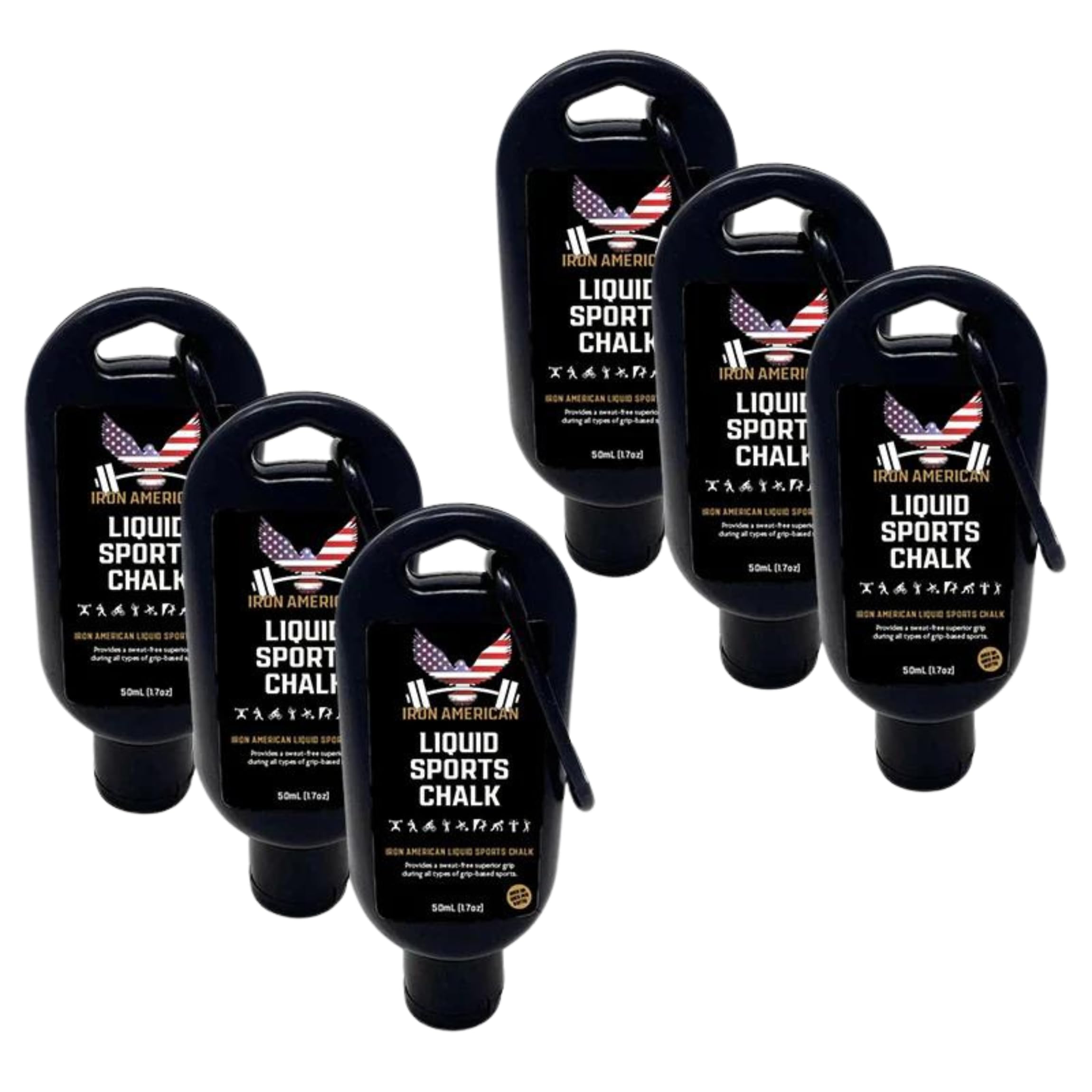 IRON AMERICAN Liquid Chalk - No-Mess Long-Lasting Grip Chalk for Weightlifting, Gymnastics, Rock Climbing, and Fitness Training - Advanced Hand Chalk for Gym