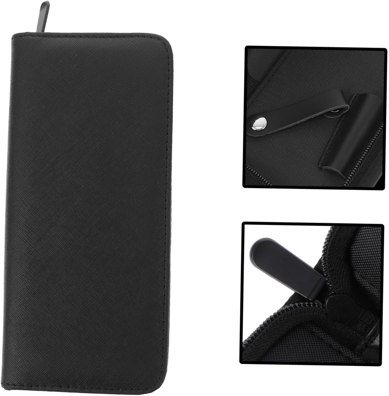 Hairdresser Scissor Holder Pouch 2pcs Professional Hairdressing Tool Bag Black Single Zipper Storage for Barber and Stylist Use