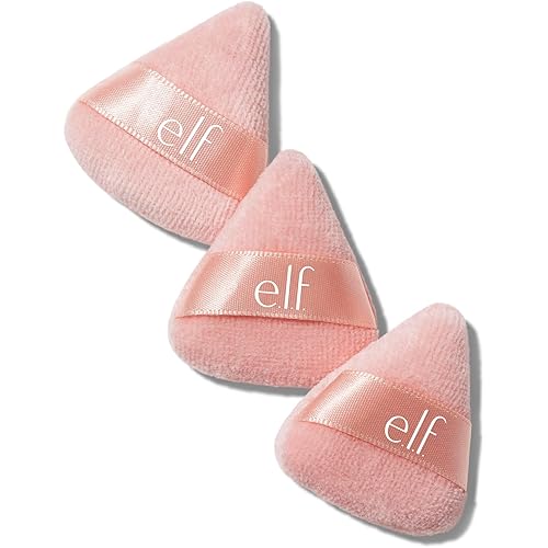 e.l.f. Halo Glow Pinkie Puffs, Finger-sized, Mini Puff For Applying Loose & Pressed Powders, Soft, Reusable & Washable, Vegan & Cruelty-Free, Set of 3