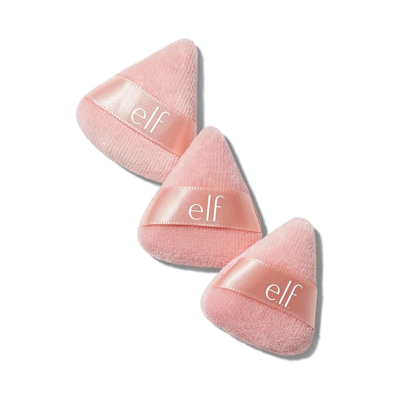 Puffs mini para pó e.l.f. Halo Glow Pinkie Puffs, conjunto com 3