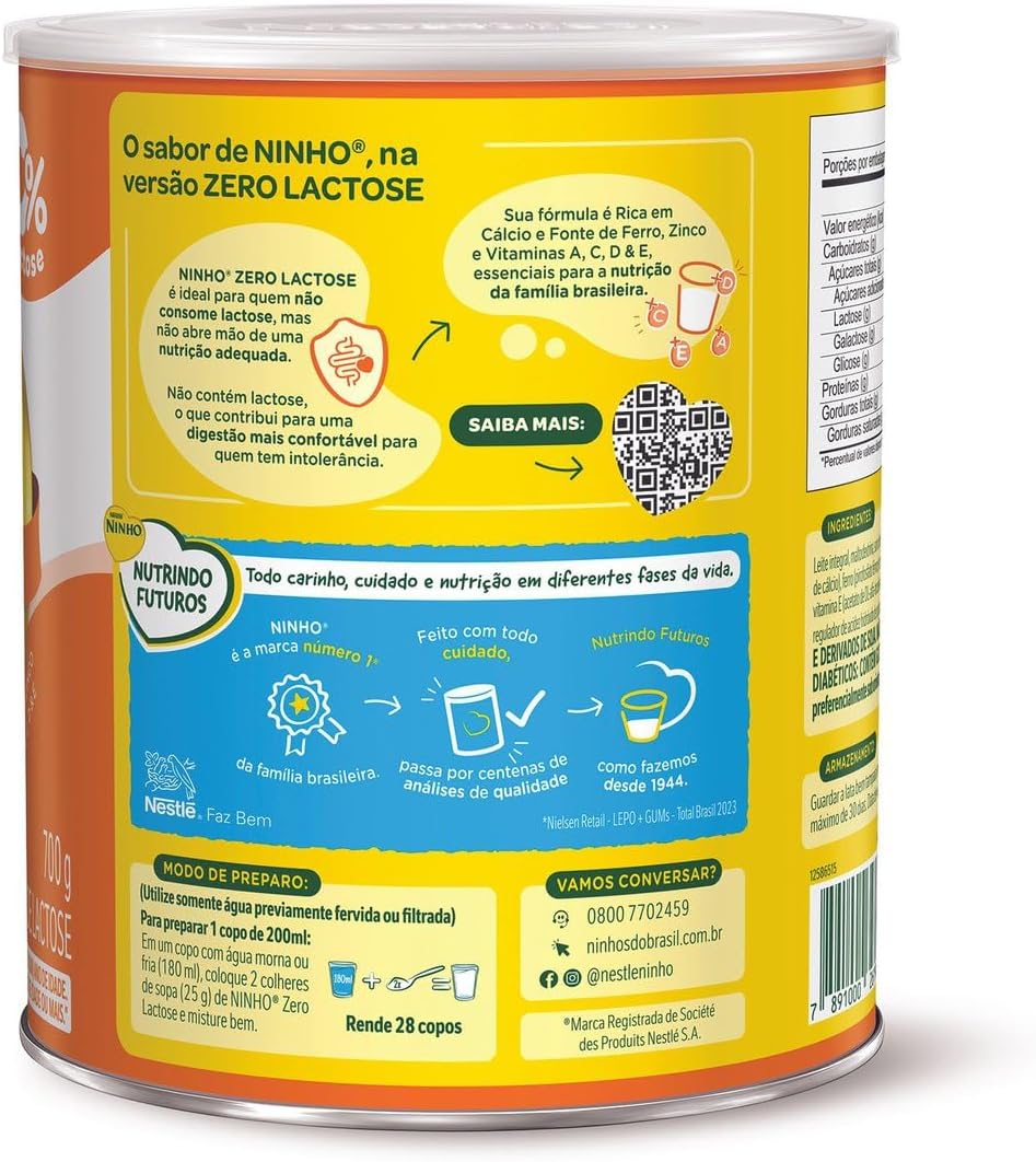 Ninho Nestle Zero Lactose 700G