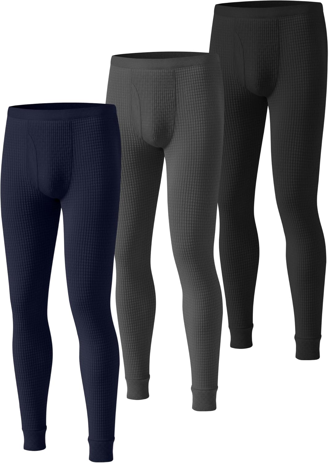 3 Pack Men's Waffle Thermal Bottom Long Underwear Johns Soft Base Layer - Image 2
